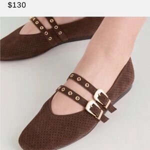 Dolce vita Baylee Grommet Ballet Flats Dk Brown Perforated Suede